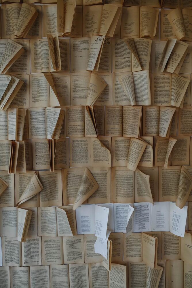 File di libri aperti appoggiati piatti, che rappresentano la teoria, lo studio e la supervisione clinica